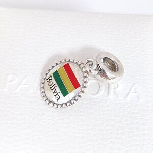 Pandora Bolivia Flag Dangle Charm S925 Silver with box